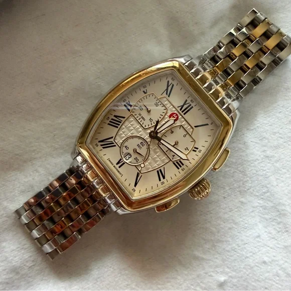 Michele Releve Two Tone Stainless and 18k Watch